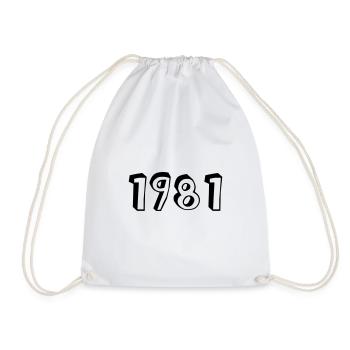 Year of birth 1981 Birthday - Drawstring Bag - white - Front