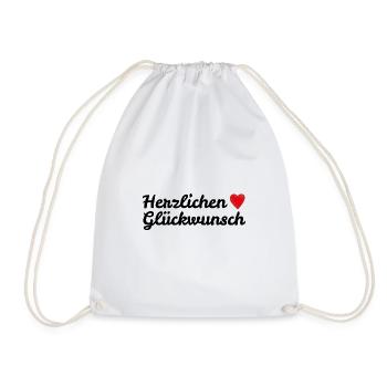 Herzlichen Glückwunsch - Turnbeutel - Weiß - Vorne