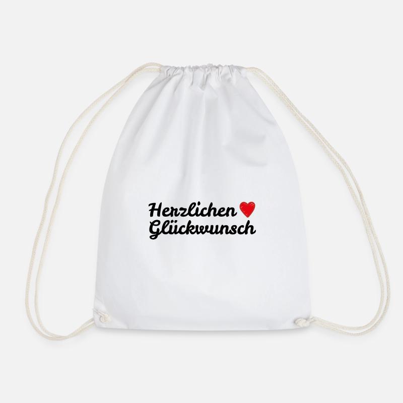 Herzlichen Glückwunsch - Turnbeutel - Weiß