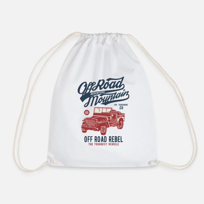Off Road Jeep - Drawstring Bag - white