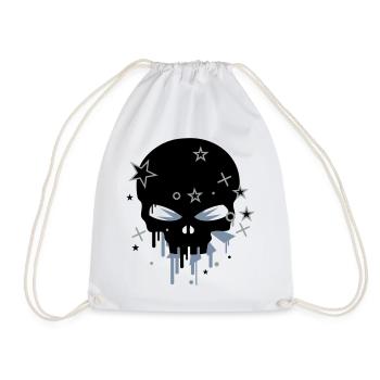 Skull - Drawstring Bag - white - Front