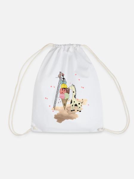 Wildlife Icecream - Drawstring Bag - white