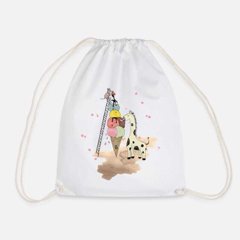 Wildlife Icecream - Drawstring Bag - white