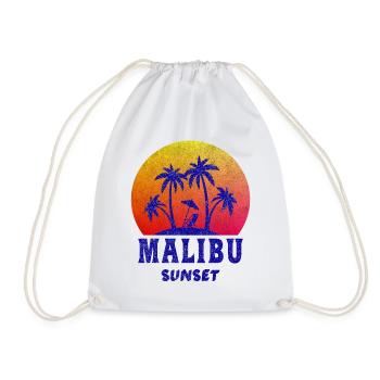 Malibu Sunset / Californie / Cadeau / Rétro - Sac de sport léger - blanc - Devant