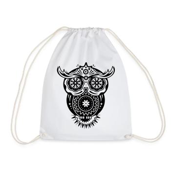 un hibou avec des embellissements divers dans le - Sac de sport léger - blanc - Devant