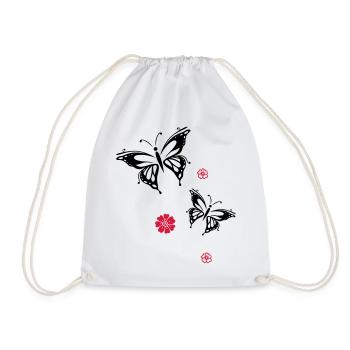 papillons fleurs fleurs insectes été - Sac de sport léger - blanc - Devant