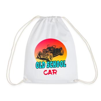Old School Car/ Gift Classic Car Tuning - Drawstring Bag - white - Front