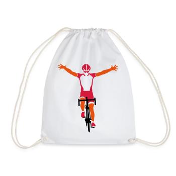 Rennrad Finish - Turnbeutel - Weiß - Vorne