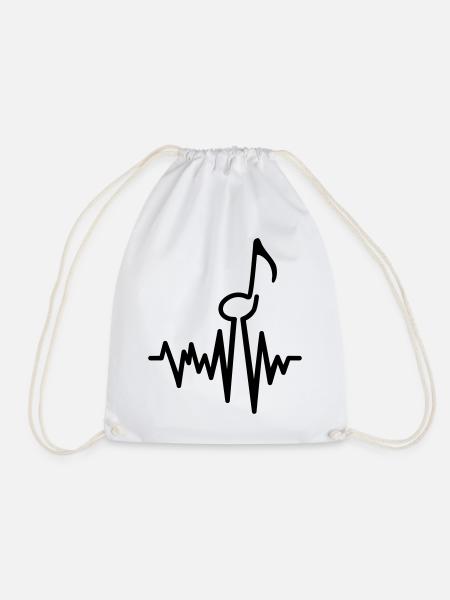 music - Drawstring Bag - white
