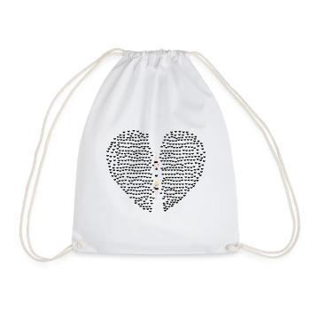 heart_swimmer - Drawstring Bag - white - Front