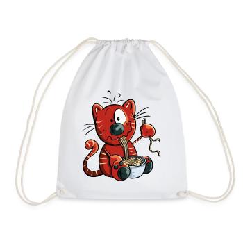 Mignon chat comique - Sac de sport léger - blanc - Devant