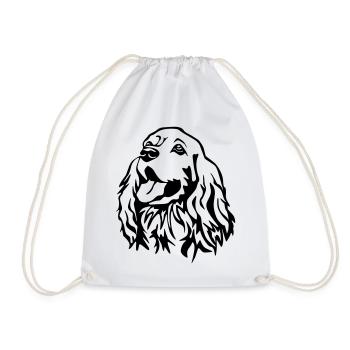 Cocker Spaniel Kopf - Turnbeutel - Weiß - Vorne