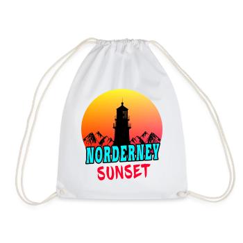 Norderney Sunset lighthouse design / gift idea - Drawstring Bag - white - Front