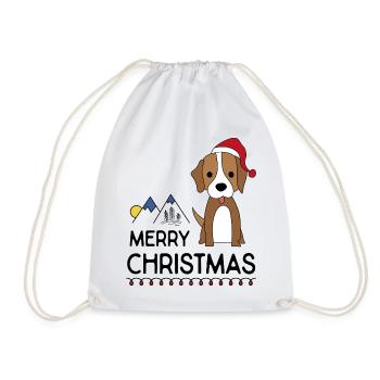 Noël drôle avec un chien pour des amis - Sac de sport léger - blanc - Devant
