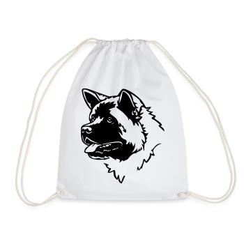American Akita Kopf - Turnbeutel - Weiß - Vorne