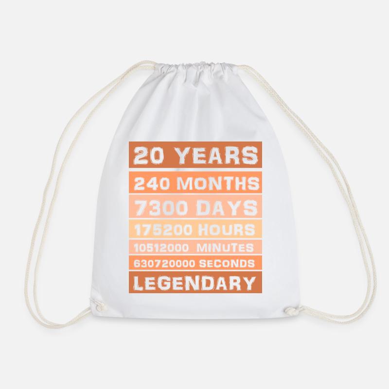 20 Years Legendary - Jubiläum, Jahrestag, Firma - Turnbeutel - Weiß