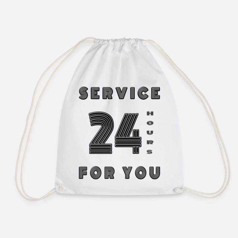 Service 24 hours for you Mum Mama Dad Shop - Drawstring Bag - white