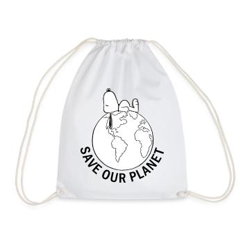 Peanuts Snoopy Save Our Planet Umwelt - Turnbeutel - Weiß - Vorne