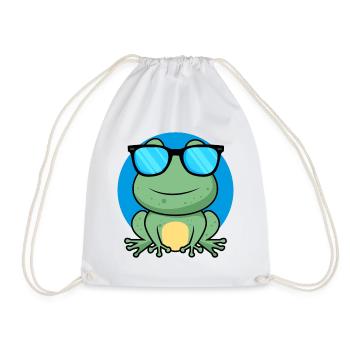 Cool Frog - Drawstring Bag - white - Front