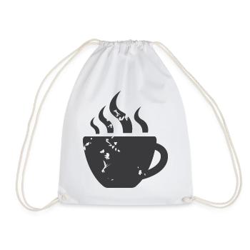 Cafe Coffee Friends Gastro Bistro Symbol Icon - Drawstring Bag - white - Front