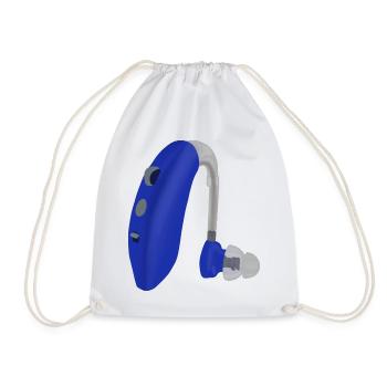 A Blue Hearing Aid - Drawstring Bag - white - Front