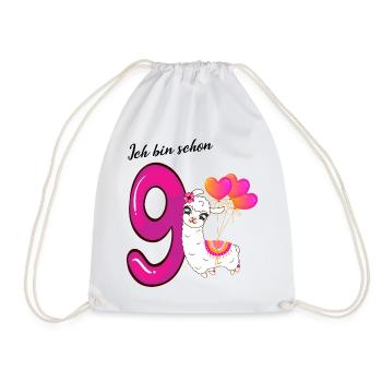Neunter Geburtstag Ich bin schon neun Jahre - Turnbeutel - Weiß - Vorne