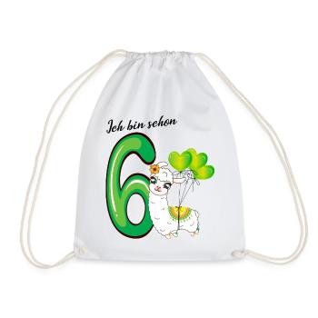 Sixth birthday I've been six years old - Drawstring Bag - white - Front