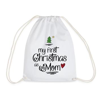 My first Christmas as Mom - Drawstring Bag - white - Front