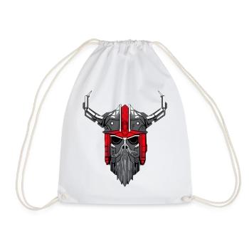 Cyborg Viking Skull - Turnbeutel - Weiß - Vorne