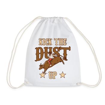 Bull Riding - Drawstring Bag - white - Front
