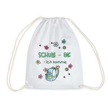 Schule, Einschulung - Turnbeutel - Weiß - Vorne
