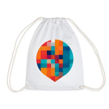 Bunte Geometrie - Turnbeutel - Weiß - Vorne