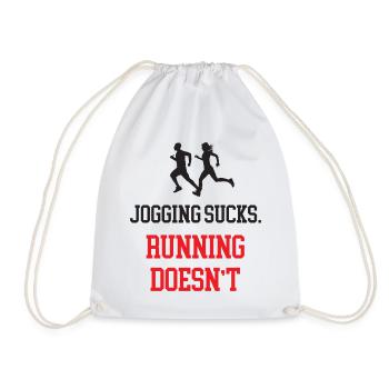 Jogging Sucks. Running Doesn't. - Drawstring Bag - white - Front