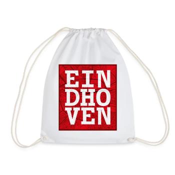 Eindhoven Großbuchstaben auf Stadtplan - Turnbeutel - Weiß - Vorne