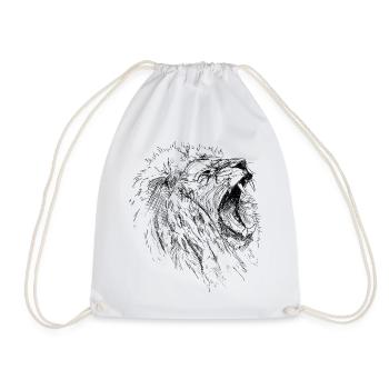 Lion - Drawstring Bag - white - Front