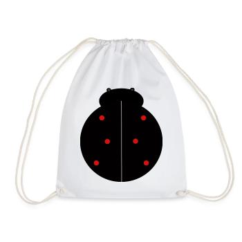 Coccinelle Noire à Points Rouges - Sac de sport léger - blanc - Devant