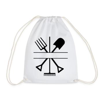 Outil de jardin croisé avec l’espace de texte - Sac de sport léger - blanc - Devant