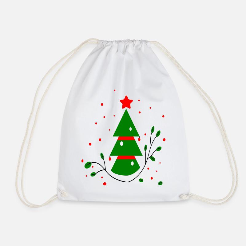 Weihnachten, Tannenbaum - Turnbeutel - Weiß