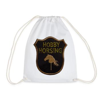 Hobby Horse Horsing Wappen - Turnbeutel - Weiß - Vorne