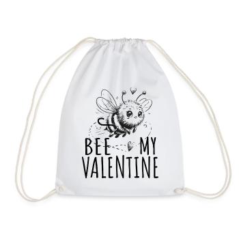 Bee My Valentine Valentine's Day Saying Love Bee - Drawstring Bag - white - Front
