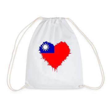 Flag of Taiwan - Taiwan Flagge - Turnbeutel - Weiß - Vorne