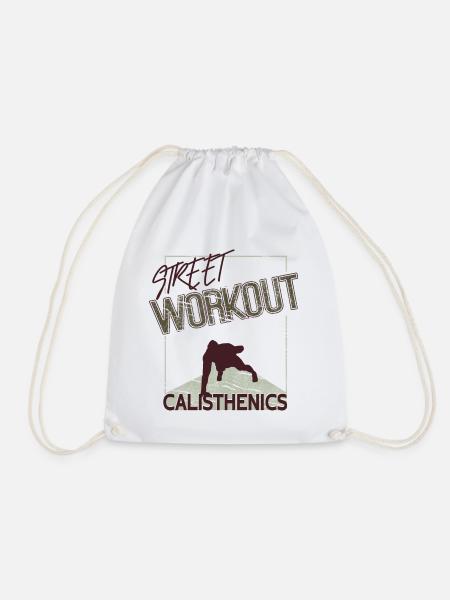 Street Workout – Calisthenics Design - Turnbeutel - Weiß