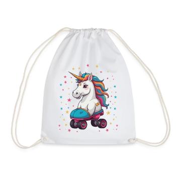 Licorne drôle de patin à roulettes - Sac de sport léger - blanc - Devant