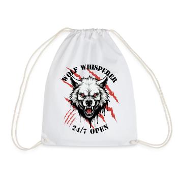 Wolf Whisperer - Drawstring Bag - white - Front