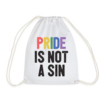 LGBTQ Pride Month - Pride is Not a Sin - Drawstring Bag - white - Front