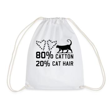 80% Coton 20% Poils de chat Drôles de chats Dictons - Sac de sport léger - blanc - Devant