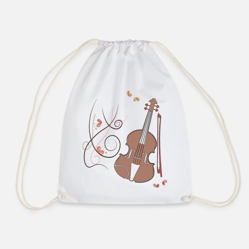 Cello Musikinstrument - Turnbeutel - Weiß