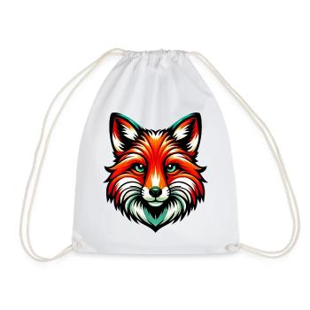 Fox - Drawstring Bag - white - Front