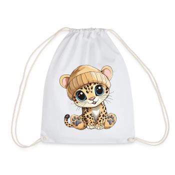 Léopard mignon mignon bébé enfants animal dessin animé - Sac de sport léger - blanc - Devant