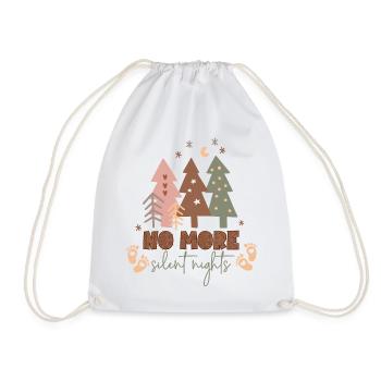 Boho Funny Christmas Pregnancy Annoucement - Drawstring Bag - white - Front